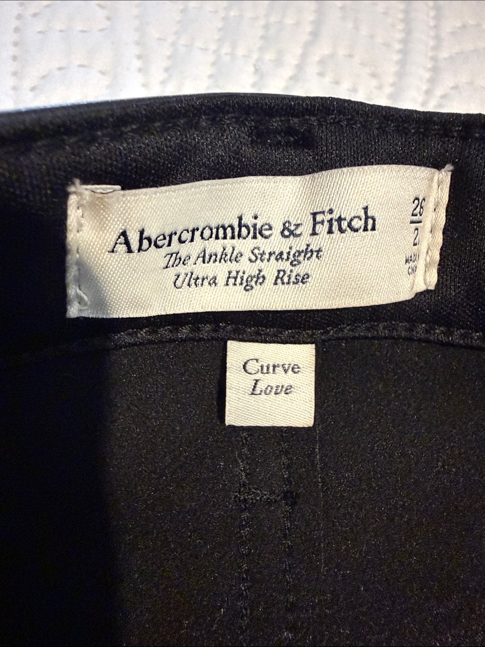 Abercrombie & Fitch Black Ankle Straight Ultra High Rise Jeans LONG - Picture 2 of 3